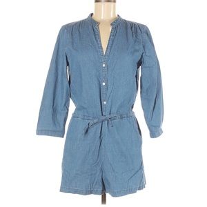 J. Crew Blue Denim Chambray Shorts Romper 6